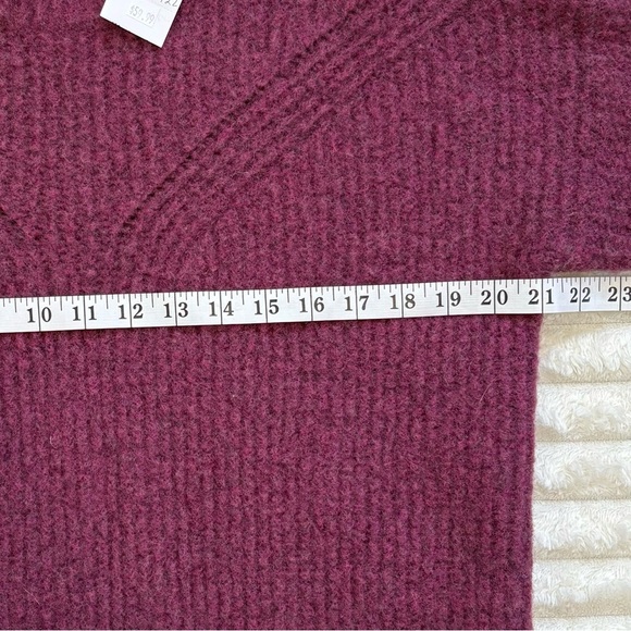 NWT MADEWELL Wool Belfiore Ribbed Pullover Sweater in Heathered Violet Medium - Picture 7 of 9